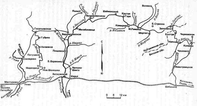 Схема реки Ветлуга